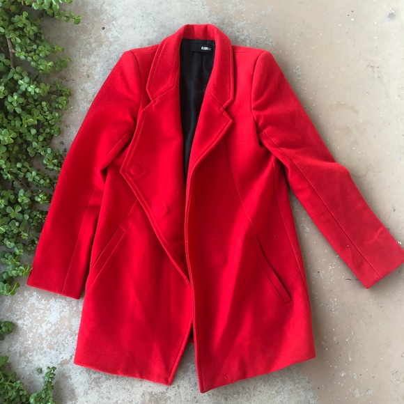 NICHOLAS Revolve Felted Wool Coat in Neon Red - Picture 2 of 8
